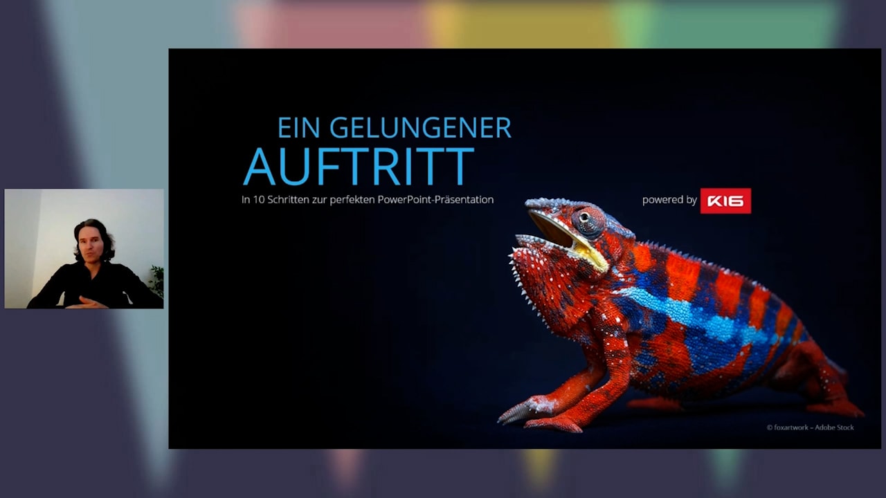 Ausschnitt von einem Training für wirkungsvolle Online-Präsentationen von K16