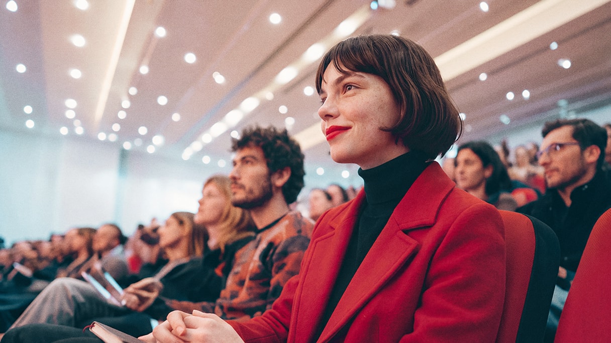 Young woman in audience